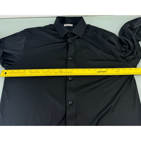 Collars & Co Dress Shirt Mens Large L Black Long Sleeve Performance Button Up - Picture 5 of 6